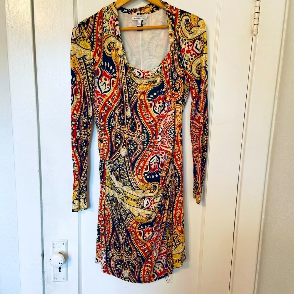 Mango Suit Gathered Front Dress M